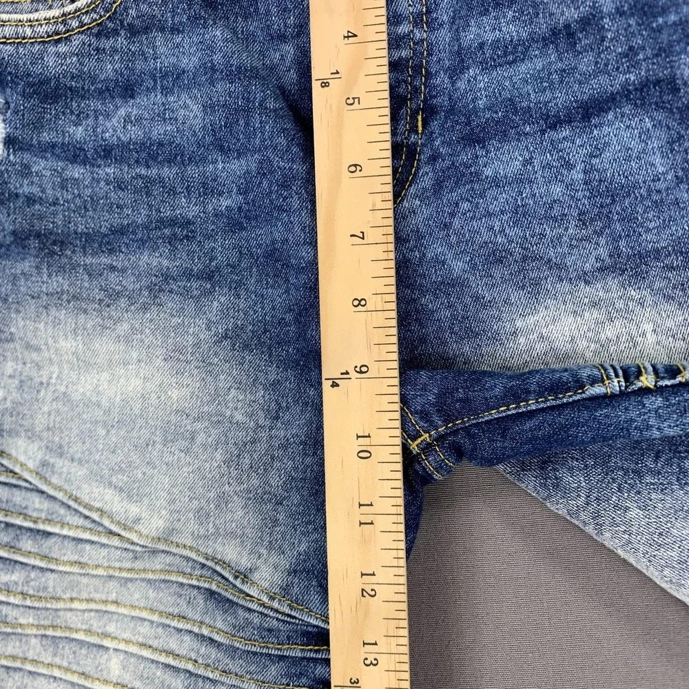 Southpole Shorts Boys 16 Moto Biker Distressed Denim Ribbed Jean Jorts Y2K Style